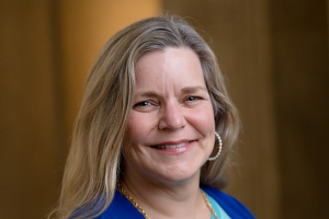 Barbara Shinn-Cunningham smiles at the camera.